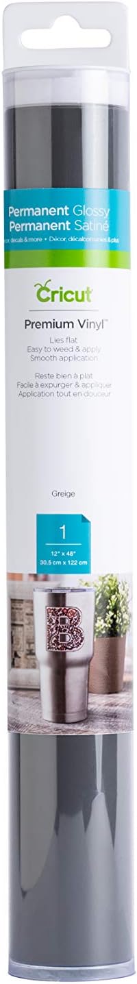 Cricut Premium Permanent Vinyl, Greige - 4ft Roll - Compatible