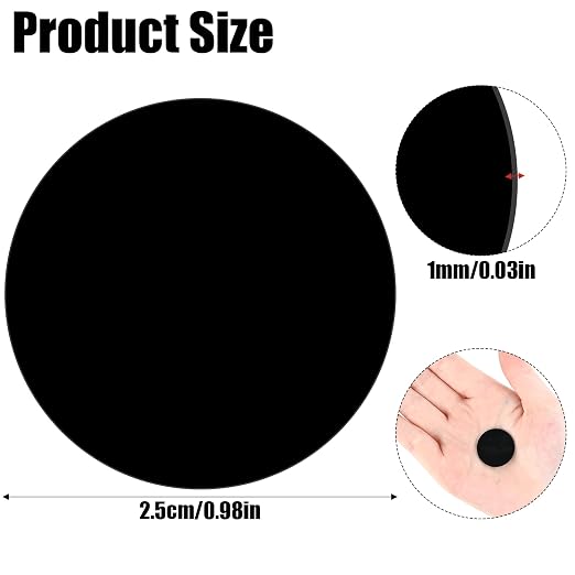 30Pcs 1 inch Black Acrylic Discs Acrylic Circle Blanks | 0.04inch Thick Round