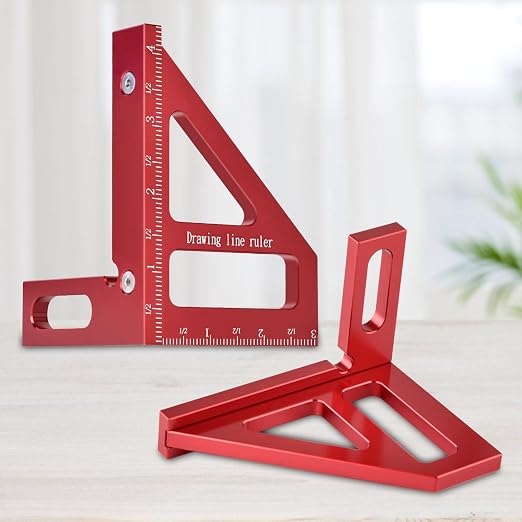 Aleric Imperial 3D Multi Angle Measuring Ruler, High Precision 45/90 Degree