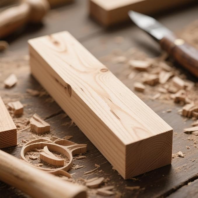 JAPCHET 20 PCS 6 x 1 x 1 Inch Basswood Carving Blocks, Natural Whittling Blocks