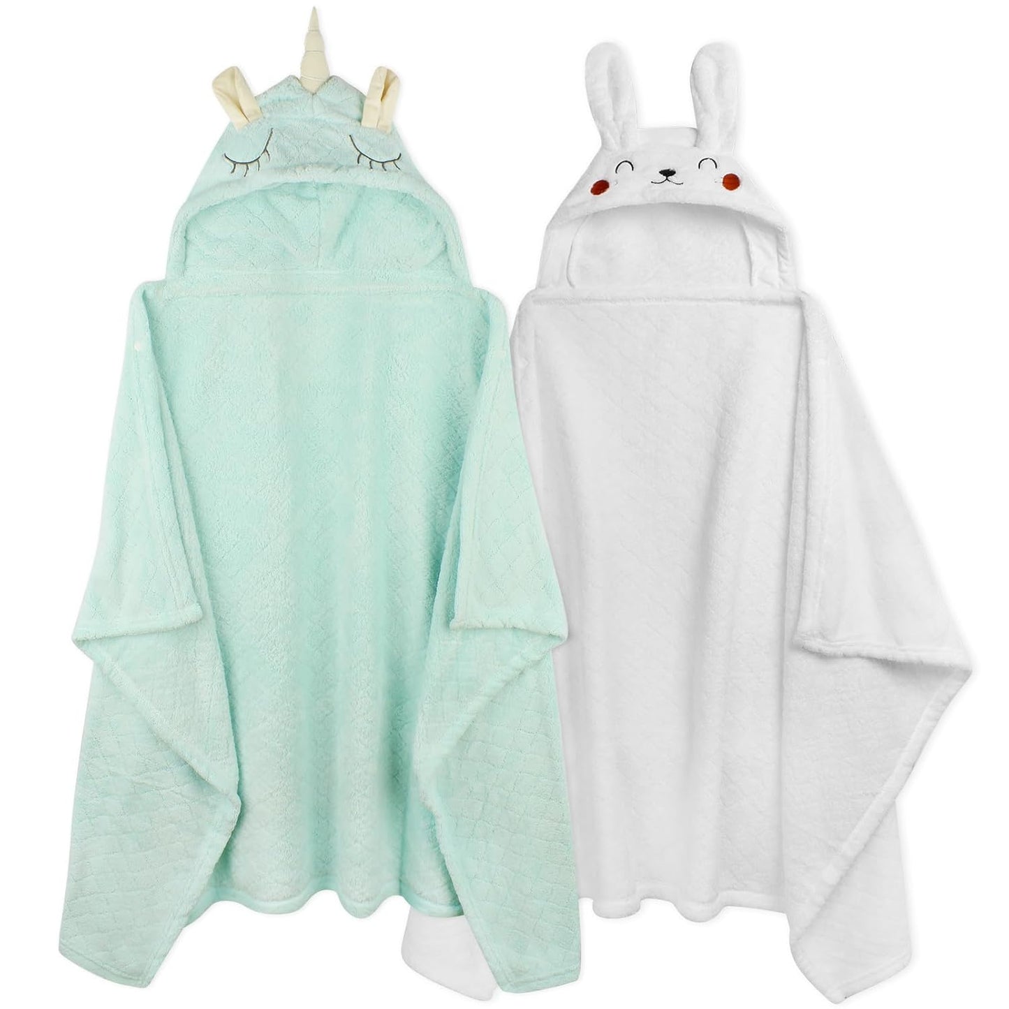 Toddler Bath Towel Hooded Kids Bath Towels for Boy Girl 0-5 Years, 2-Pack Soft Absorbent Toddler Beach Towels for Baby Essential, Large Thick 50''x32''