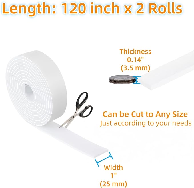 Felt Strips with Adhesive Backing – Furnigear Heavy Duty Cuttable Felt Tape