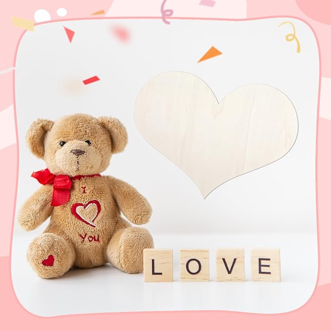 12 Pack 12 Inch Valentine Wood Heart Cutouts