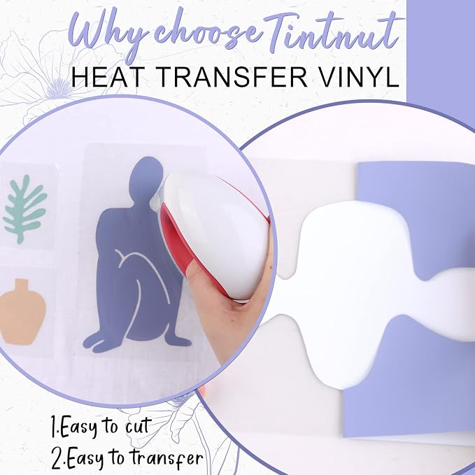 Tintnut Thistle Purple Heat Transfer Vinyl, 10inx6ft Iron on Vinyl | Neutral