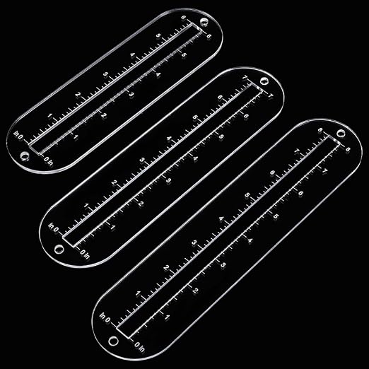 PH PandaHall 6pcs 3 Sizes Zipper Making Templates