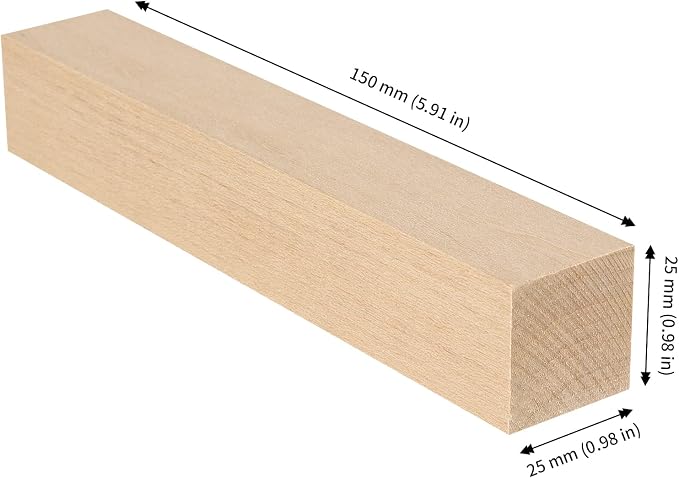 JAPCHET 20 PCS 6 x 1 x 1 Inch Basswood Carving Blocks, Natural Whittling Blocks