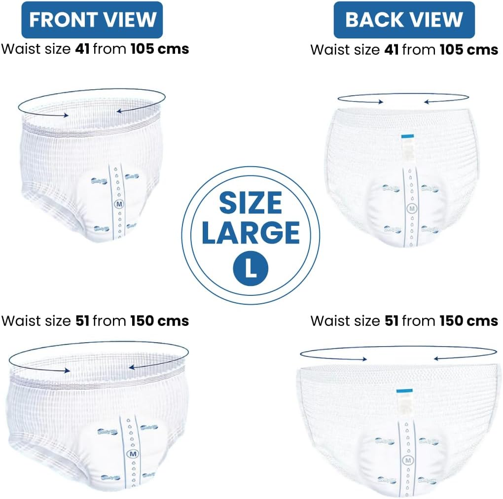 Comfy Life Premium Adult Diaper Incontinence Pull Up Pants – High Absorbency Adult Diapers for Women & Men - Adult Pull Up Nappy Pants for Comfort & Protection - Large Pack of 12 Pants