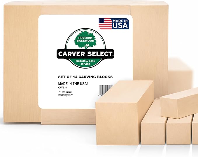 Basswood Carving Blocks Set of 14 – Wood Carving Kit