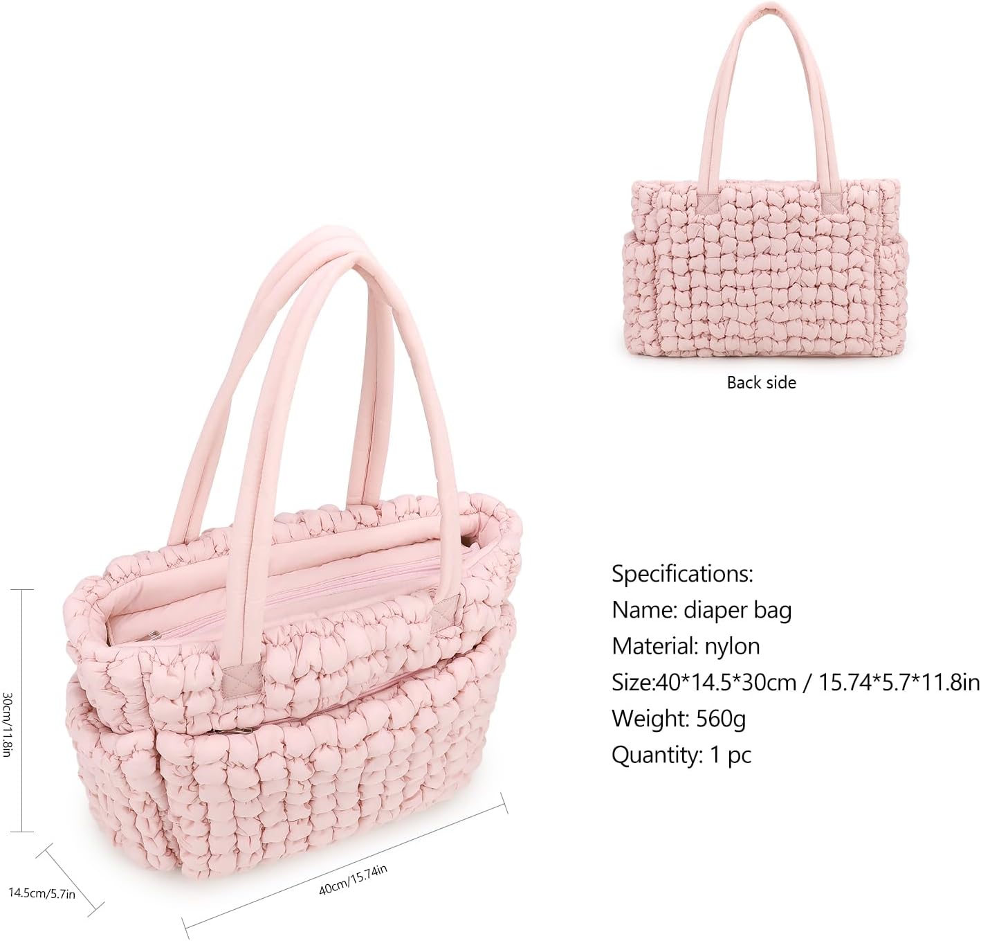 Lmbabter Puffer Quilted Tote Large Diaper Hobo Mommy Bag Hold 16“Laptop Stylish Cloud Handbag Carryall Daypack Travel Work