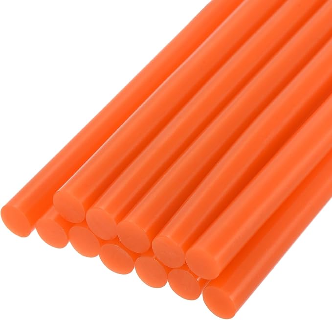 uxcell Mini Hot Glue Sticks for Glue Gun 11mm x 100mm Bright Orange 12pcs