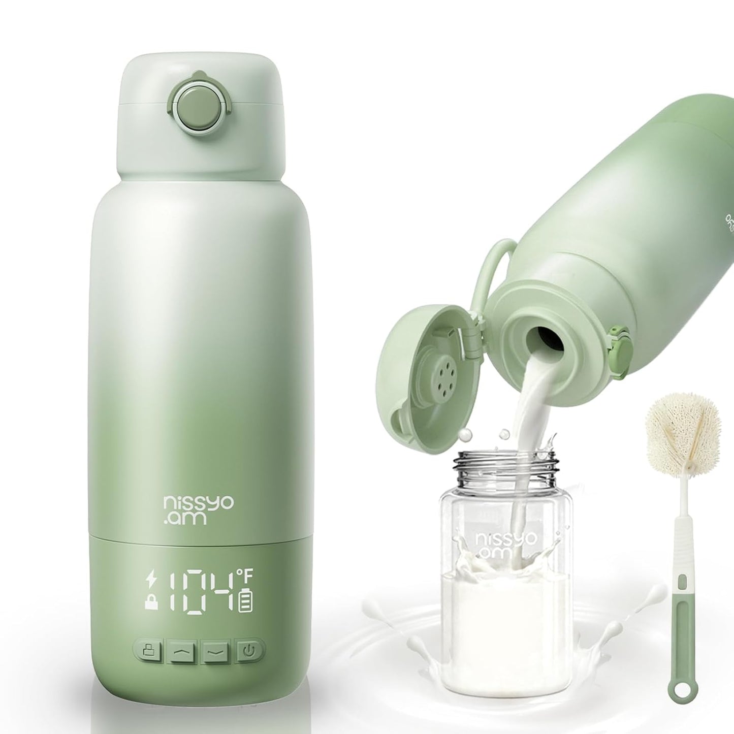 Portable Bottle Warmer for Travel, 17OZ 12000mAh Baby Bottle Warmer with 100W Fast Heating, Super Fast Charging (Full in 1.5H), Accurate Temp Control, Travel Portable Milk Warmer for BabyMilk