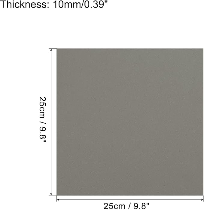 MECCANIXITY EVA Foam Sheets Light Grey 9.8 Inch x 9.8 Inch 10mm Thick Crafts