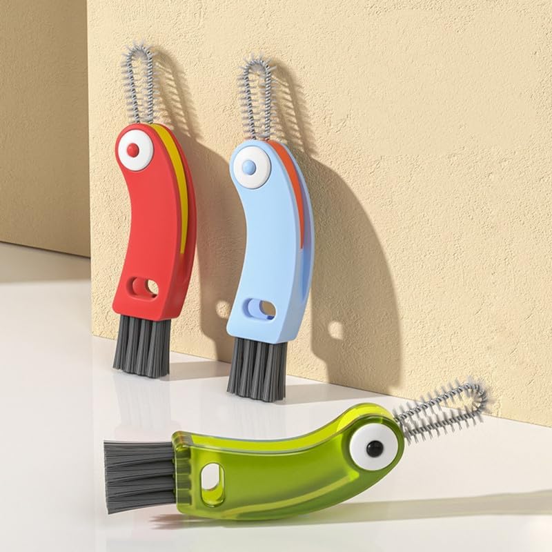 4 in 1 Multifunctional Cleaning Brush Set - Bottle & Cup Lid Cleaner, Gap & Tight Spaces, Portable (Red)