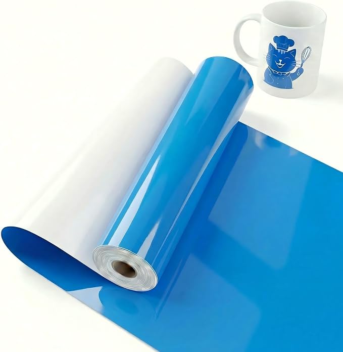 Blue Permanent Vinyl for Cricut Cutting Machine, Waterproof, Durable Blue Vinyl