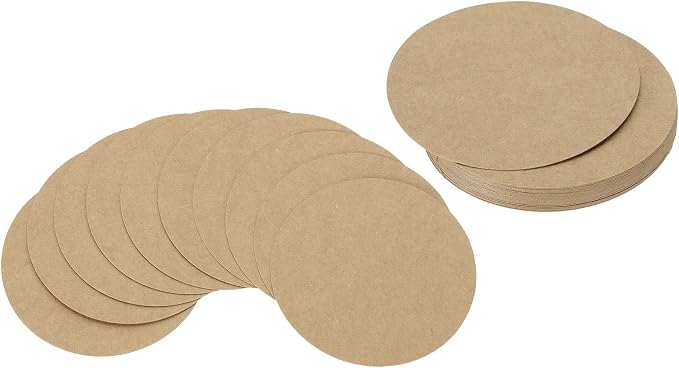 PATIKIL 3inch Circle Card Stock, Kraft Color