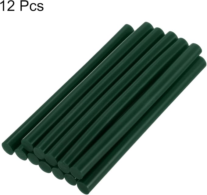uxcell Mini Hot Glue Sticks for Glue Gun 11mm x 100mm Dark Green 12pcs