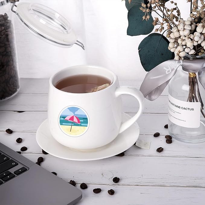 120PCS Hawaii Themed Stickers for Water Bottles, Summer Beach Scene Sticker