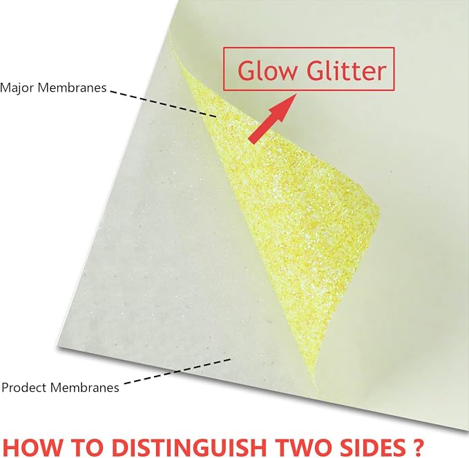 guangyintong Heat Transfer Vinyl Glow Glitter Light Yellow HTV Rolls, Glitter