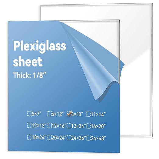 2 Pack Clear Plexiglass Sheets 1/8 inch Thick 8×10In Custom Size Plexiglass