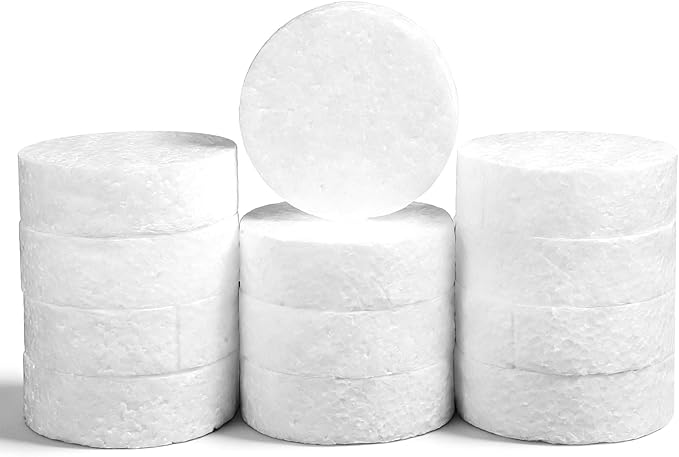 3 Inch Foam Circles for Crafts, 12 Pack 1 Inch Thick White Polystyrene Circles