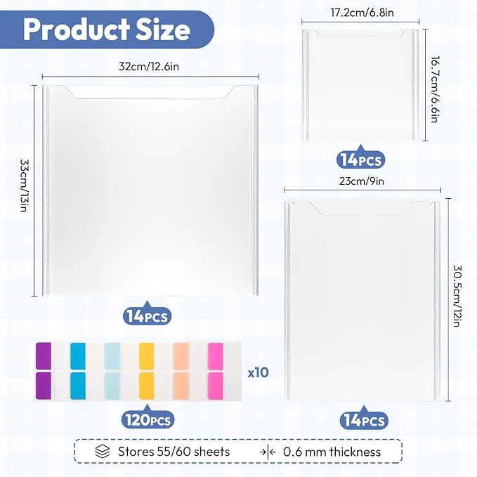 42 Pack Scrapbook Paper Storage, 3 Different Sizes Paper Organizer