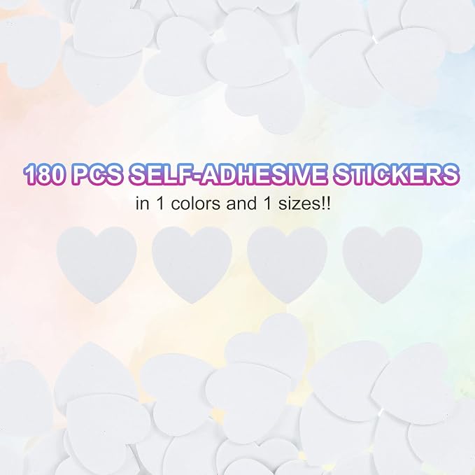 MECCANIXITY 180Pcs Glitter Foam Stickers 1 Inch Self-Adhesive Sparkly