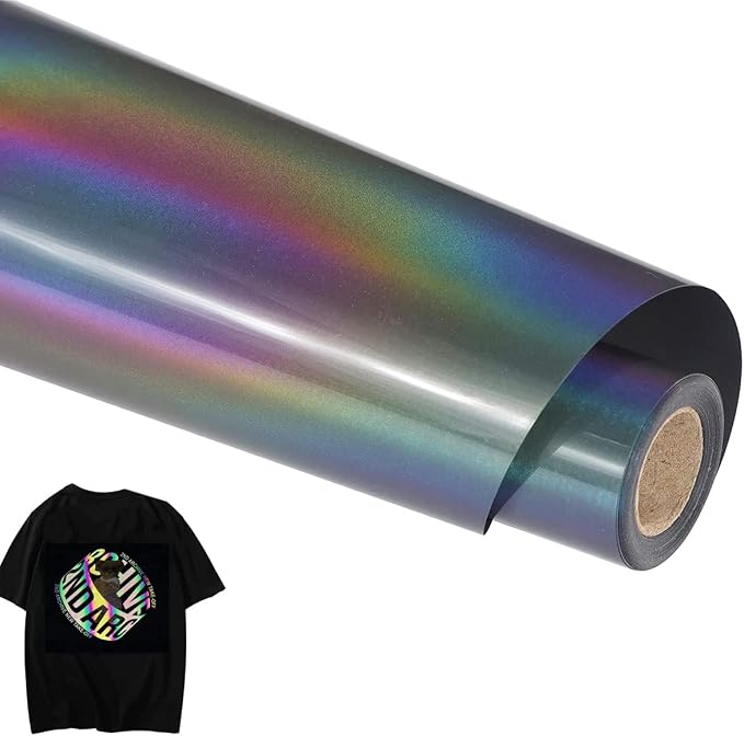 guangyintong Reflective Rainbow Heat Transfer Vinyl HTV Rolls, Reflective HTV