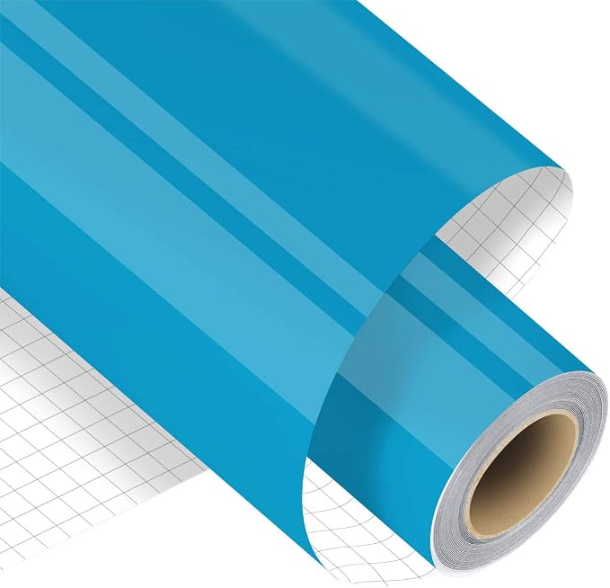Light Blue Permanent Adhesive Vinyl Roll