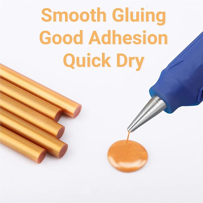 Metallic Gold Hot Glue Sticks, Mini Adhesive EVA Sticks