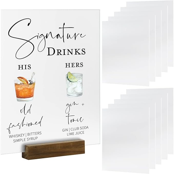 Acrylic Sheets, 5 Pack 8x10 Inch Frosted 1/8 Inch Thick Decorative Signage