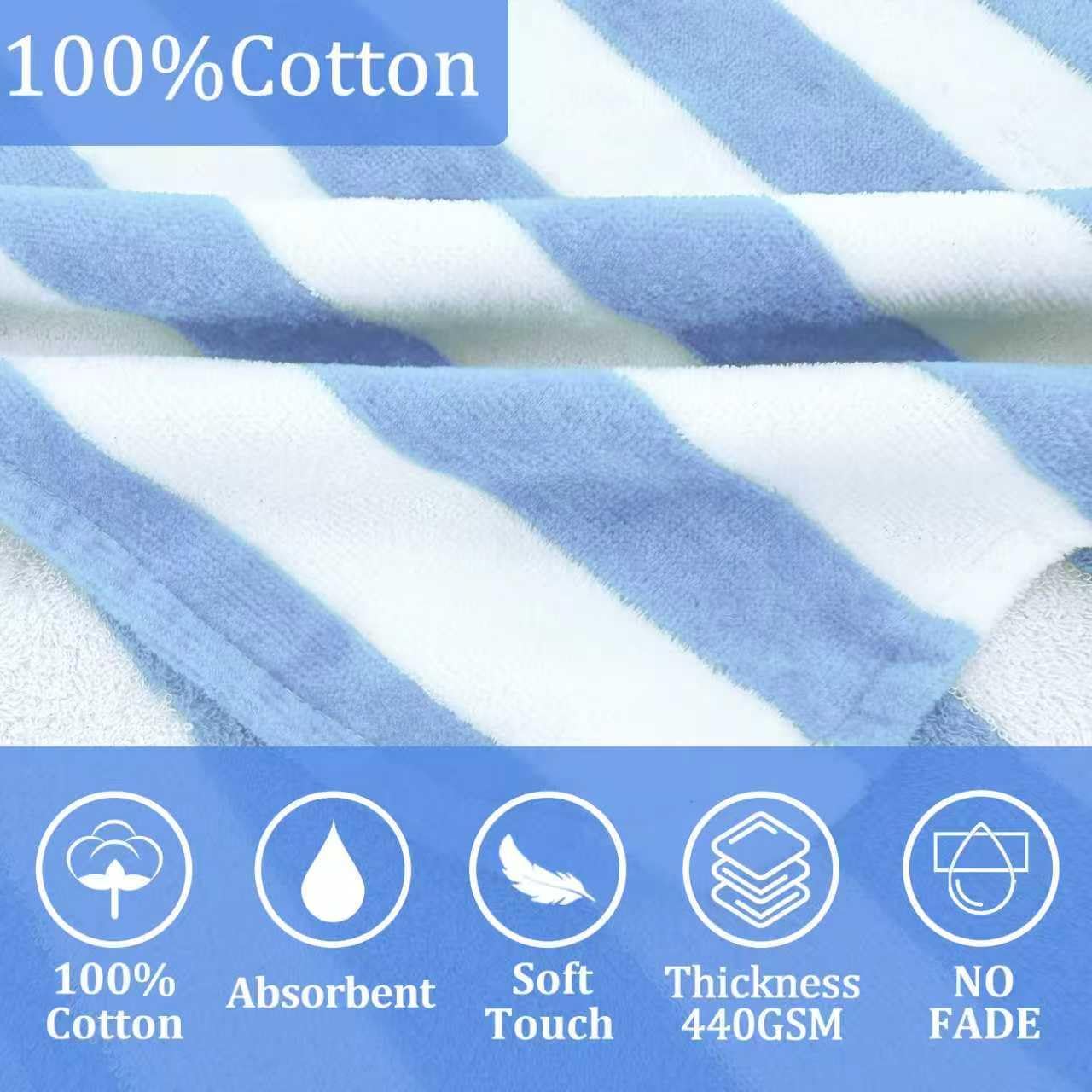 Toddler Poncho Towels with Hood, Oversized (2-4Years,22"X22") Made from 100% Soft Cotton,Absorbent Hooded Towels for Baby Boys,Perfect for Pool | Swimming | Bath | Beach,Light Blue Stripe