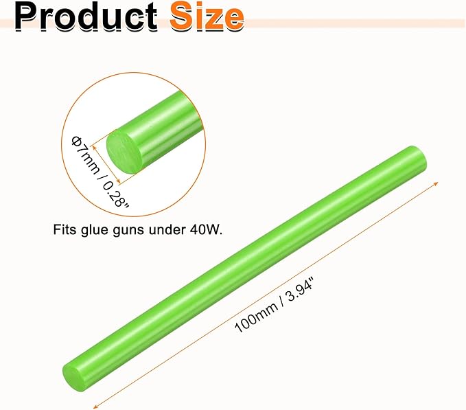 HARFINGTON 10pcs Hot Glue Sticks 0.28" Dia x 3.94" Long EVA Mini Hot Melt