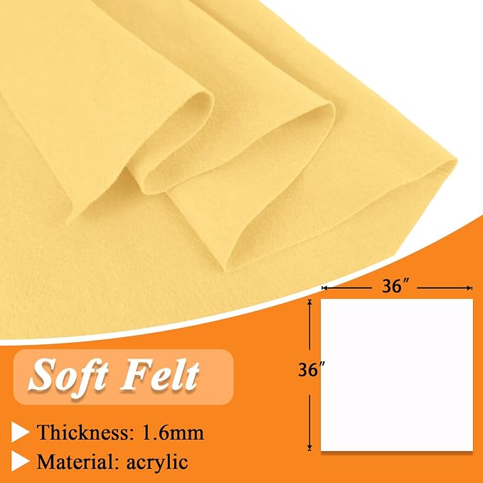 IONTACH 36" X 36" Soft Felt Fabric 1.6mm Thick | Felt Sheets