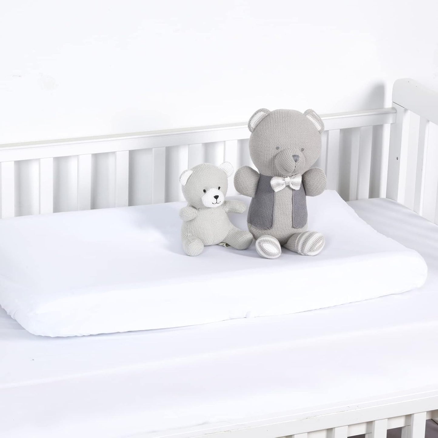 PHF Baby Changing Pad Covers for Boys Girls, 2 Pack Ultra Soft Breathable Microfiber Changing Pad Table Sheets for Most Baby Changing Pads, White & White