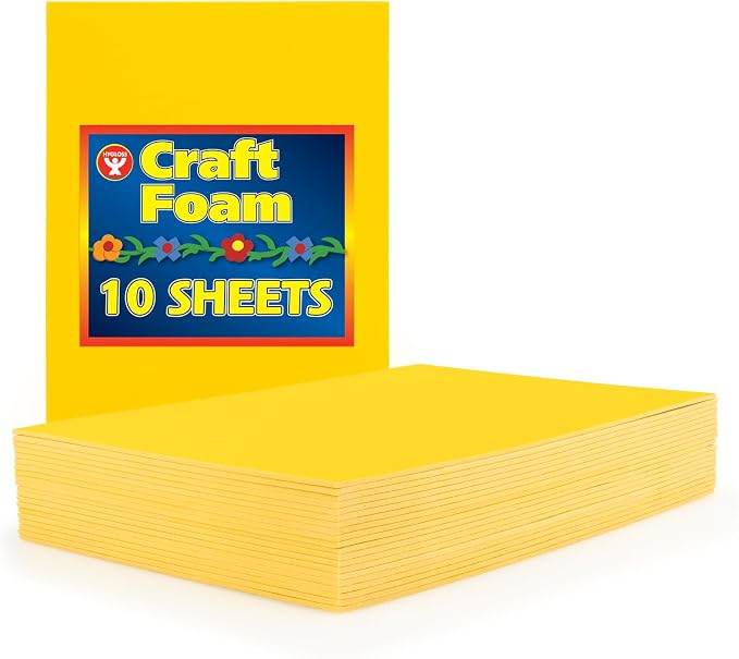 Hygloss Sheets Colorful Foam for DIY Arts & Craft, 12” x 18”, 10 Piece