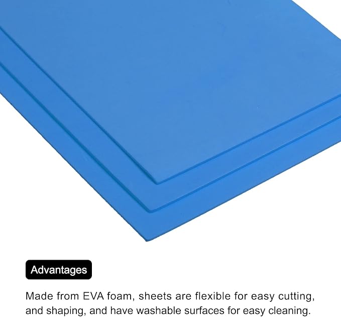 MECCANIXITY EVA Foam Sheets Blue 7.6 Inch x 5.9 Inch 1.5mm Thickness