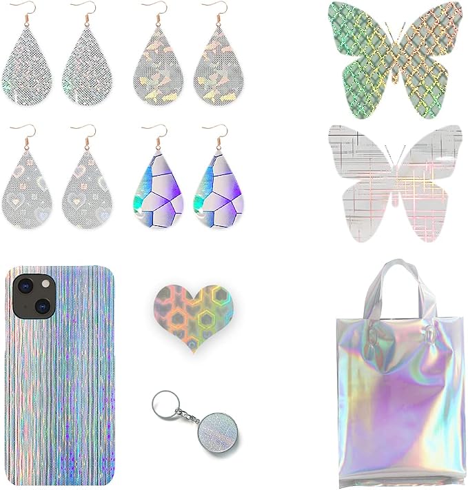HYANG Transparent Fragment PVC Super Clear Holographic Vinyl Faux Leather