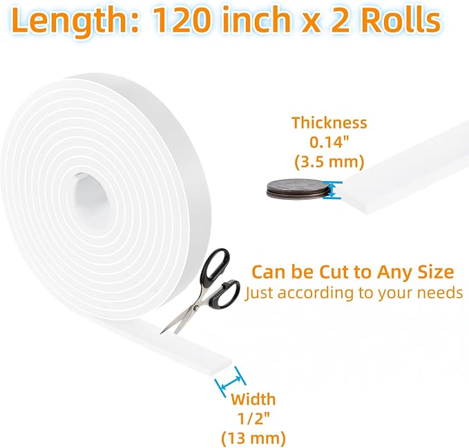 Furnigear Felt Strips with Adhesive Backing Heavy Duty Cuttable Felt Tape Roll