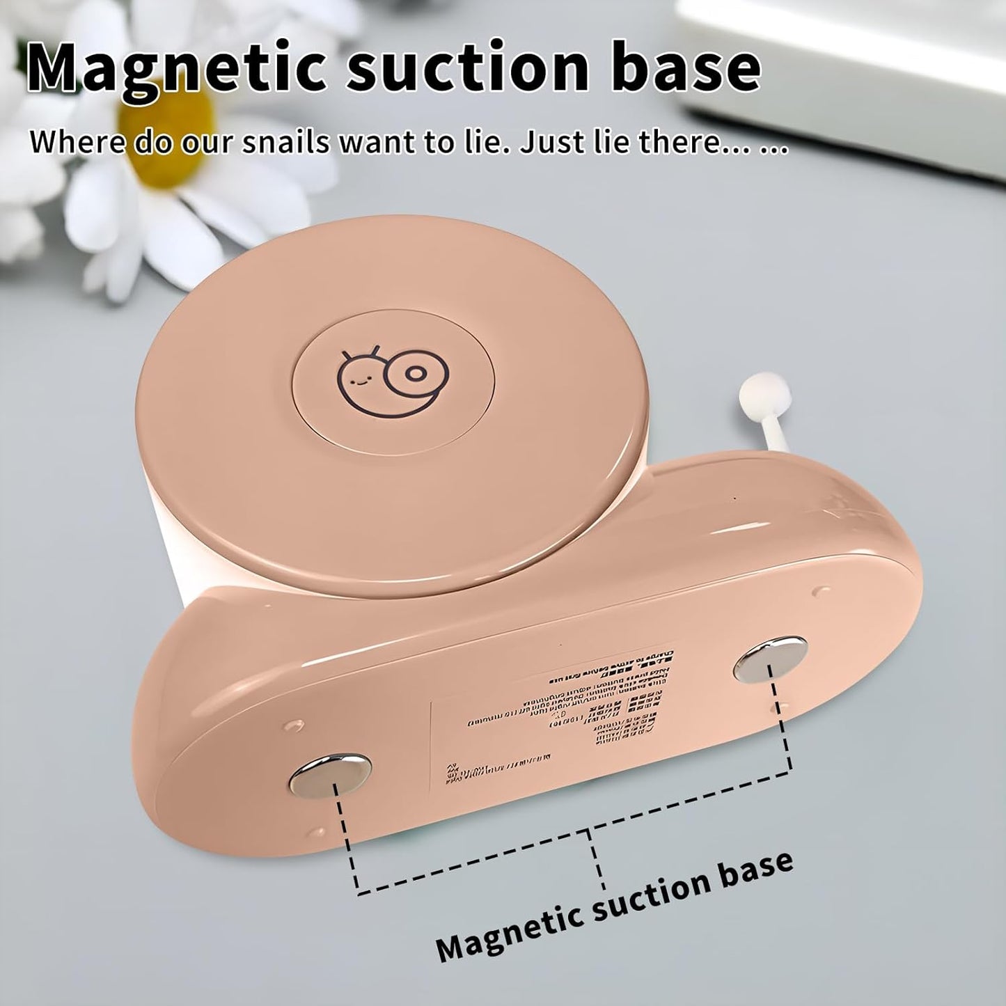 Cute Snail Night Light | Magnetic Base Dimmable Bedside Lamp | 800mAh Long-Lasting Soft Light |USB Rechargeable Timer Safe Portable LED Lamps|Breastfeeding Dorm Room Decor