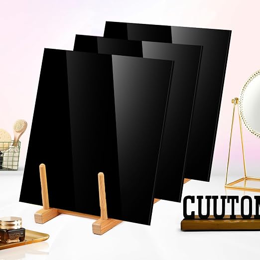 Adrattnay Black Acrylic Panels 1/8 Thick, Opaque Acrylic Panels