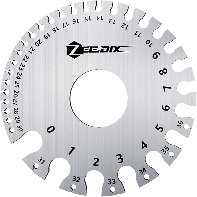 ZeeDix Standard Dual-Sided Round Wire Cable Sheet Gage | Stainless Steel Metal
