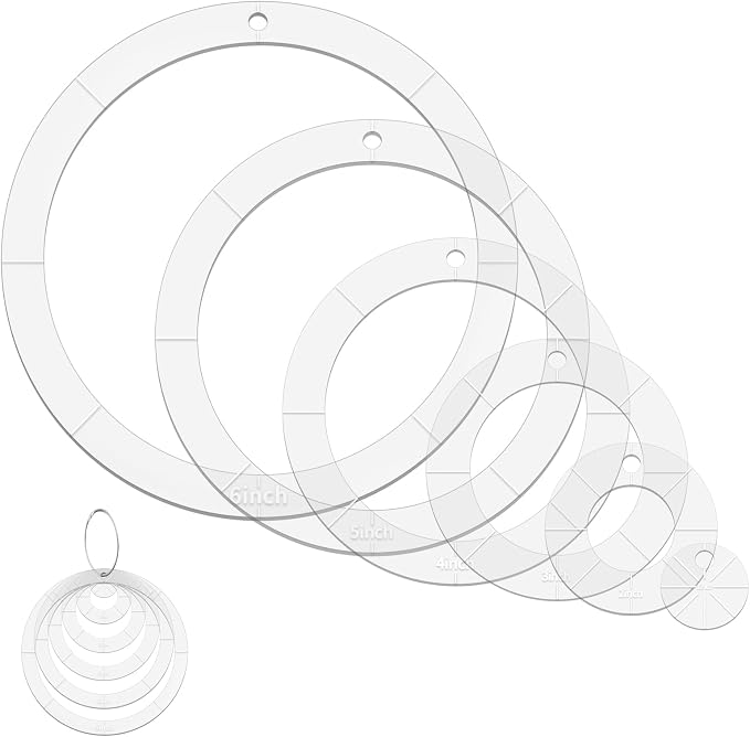 6 PCS Circle Quilting Acrylic Template Set