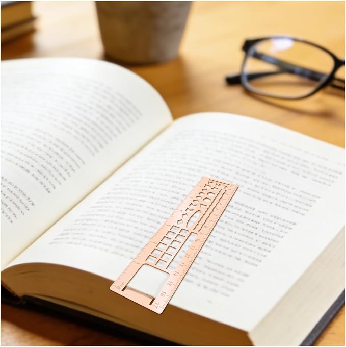 Metal Bookmark Ruler for Journals, Habit Tracker, Drawing Measuring Tools