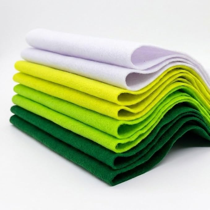 Green Felt Fabric Sheet 8" X 36", 1.6mm Thick 8 Pack 4 Colors Assorted | Soft