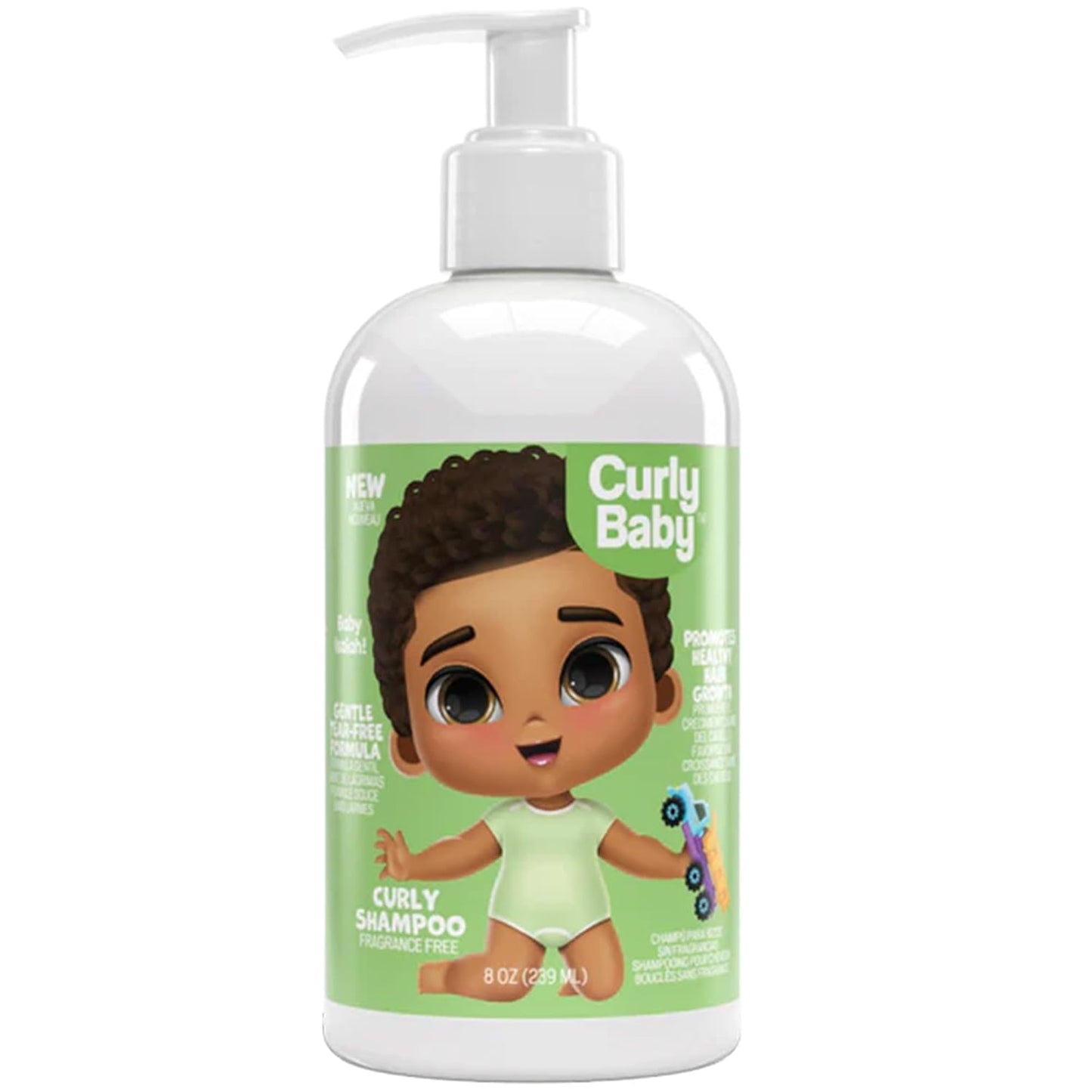 Curly Shampoo - Tear-Free, Fragrance-Free, Dermatologist-Tested, Hypoallergenic Kids Shampoo for Curly, Kinky, Coily Hair - Gentle Cleanse, Moisturizing, Promotes Healthy Hair Growth - 8oz