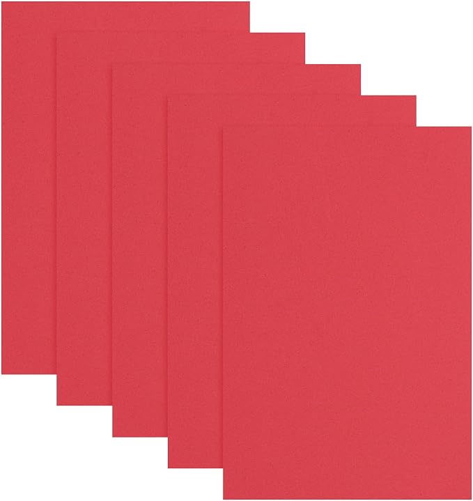 uxcell 5 Pcs Red EVA A4 Foam Sheets Crafts, 12 x 8 Inch Foam Paper