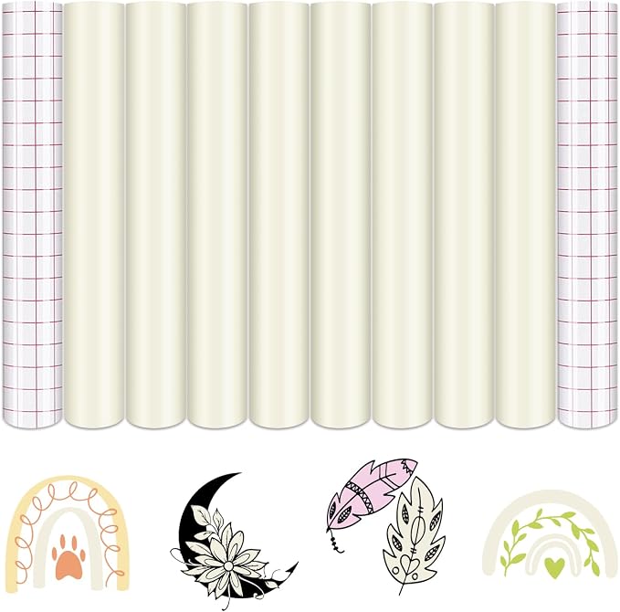 Tintnut Boho Permanent Vinyl 8 Sheets 12''x10'' Ivory White Adhesive Vinyl |