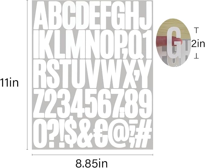 500 Pieces 10 Sheets Letter Stickers, Self Adhesive Vinyl Waterproof Mailbox