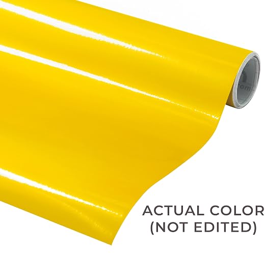 VViViD Yellow Gloss DECO65 Permanent Adhesive Craft Vinyl