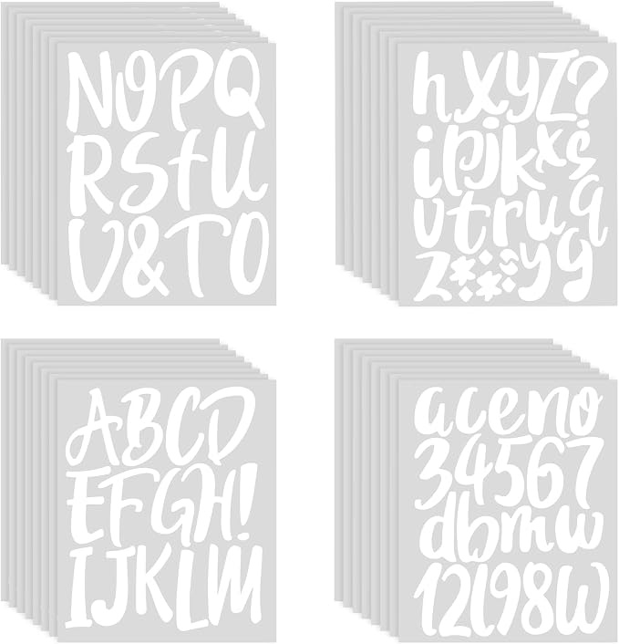 Outus 576 Pcs 8 Sheets Letters Stickers Vinyl Alphabet Number Decals Back to